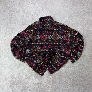 Vintage 90s Cherokee Aztec patterned fleece quarter zip sweatshirt
